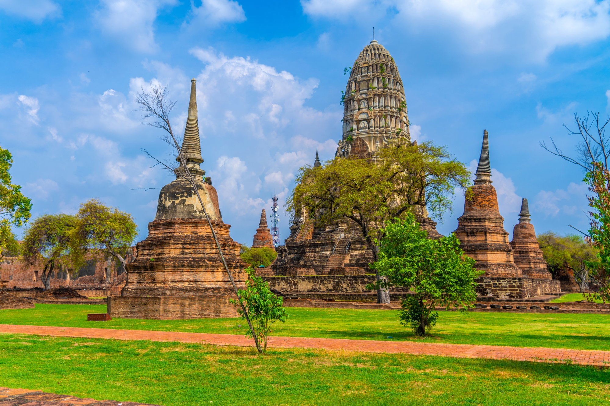 伝統的で文化的なタイ語、ワット・マハート・スコータイ歴史公園、タイの観光地。世界遺産、ユネスコ遺産。