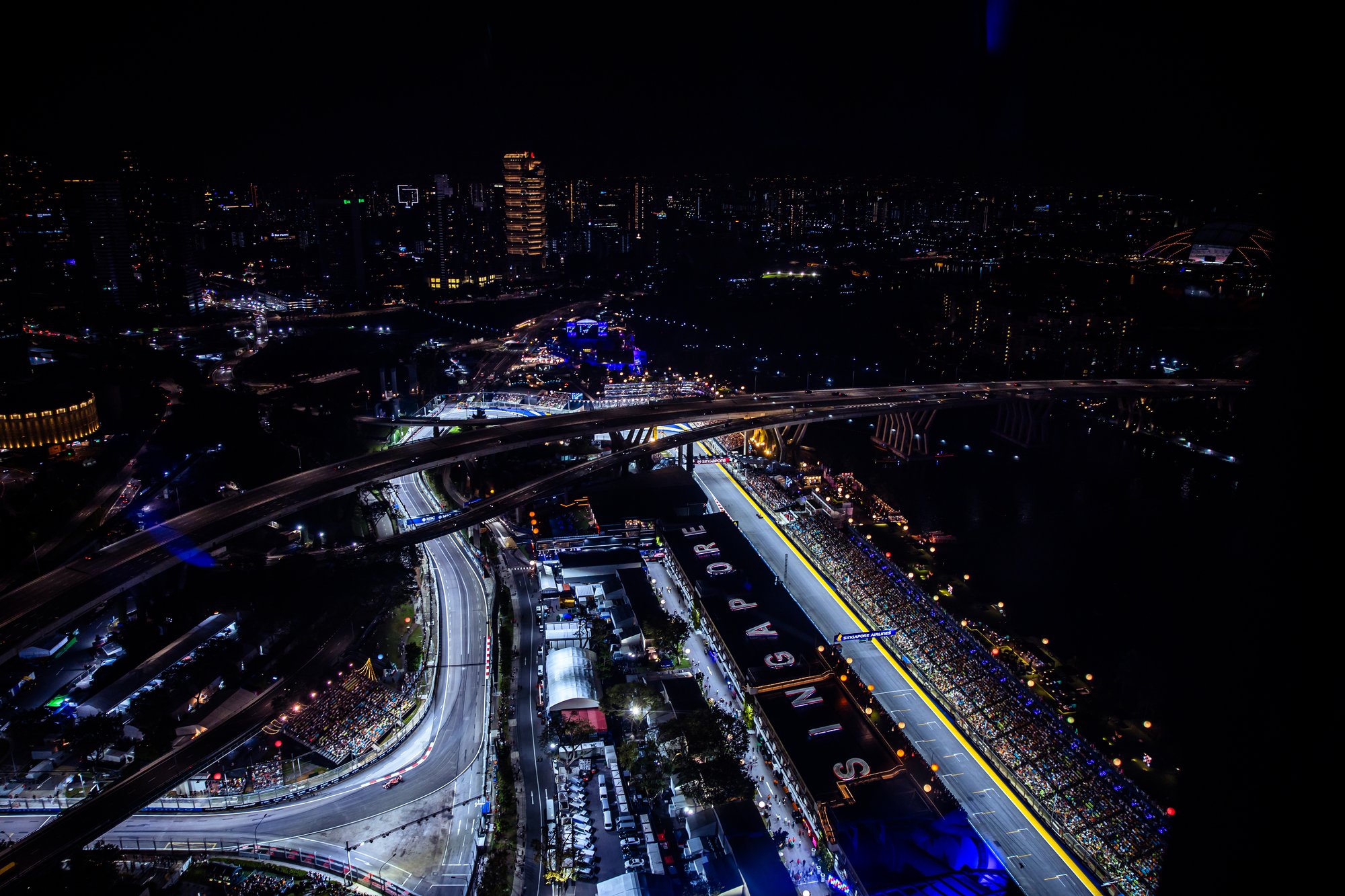 Aerial view of Marina Bay Street Circuit