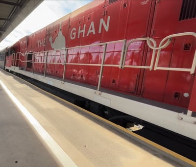 The Ghan (ザ ガン)到着時の様子