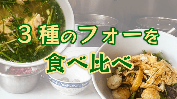 3種のフォーを食べ比べ