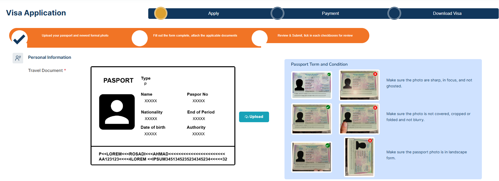 evoa passport upload