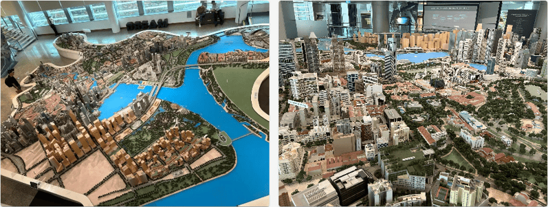 シンガポールの都市模型のコーナー