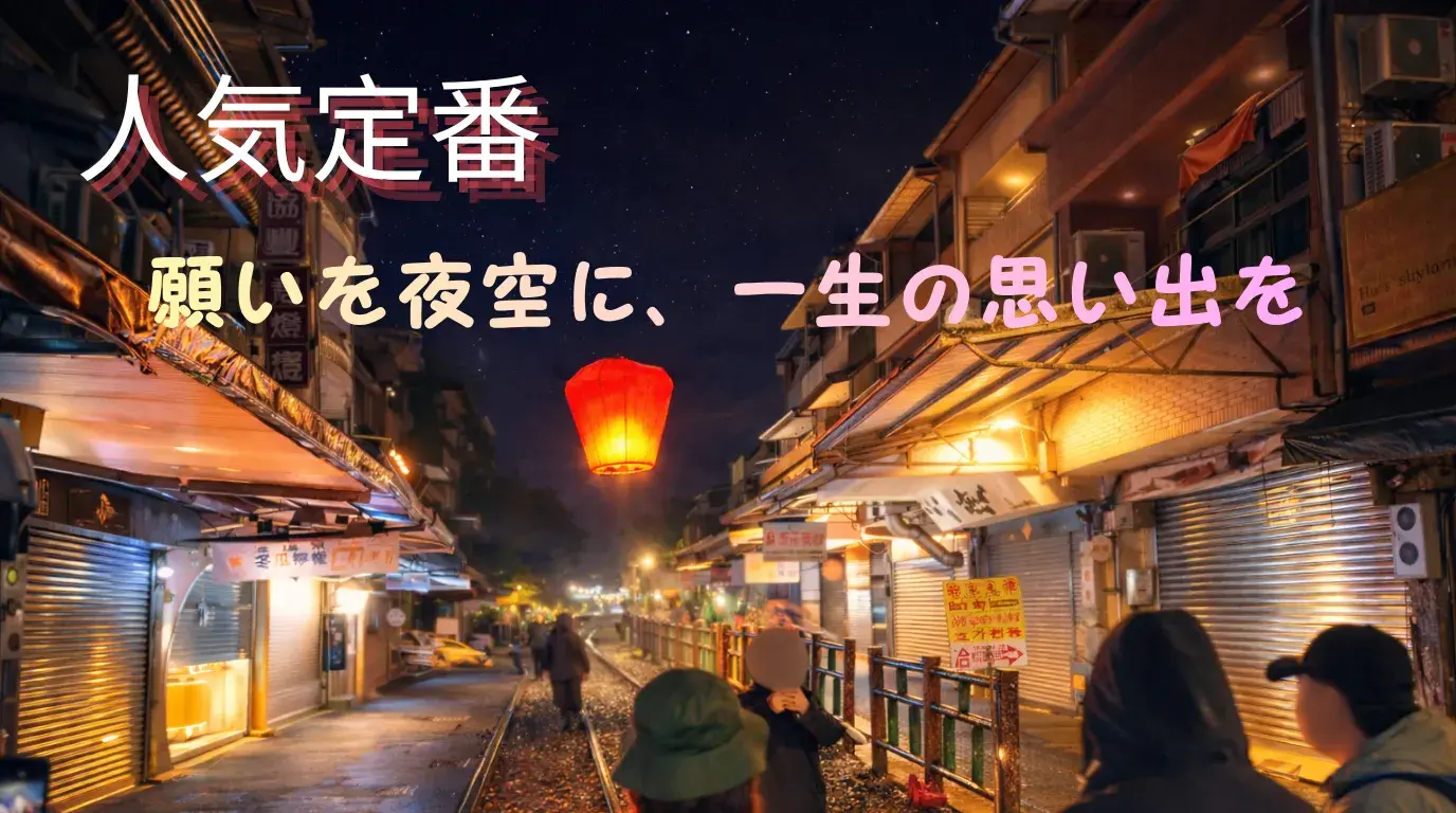 夕暮れの九ふんと夜の十分天燈上げ